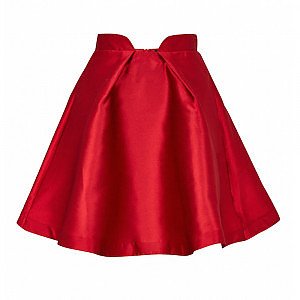 Pleated Satin Skirt